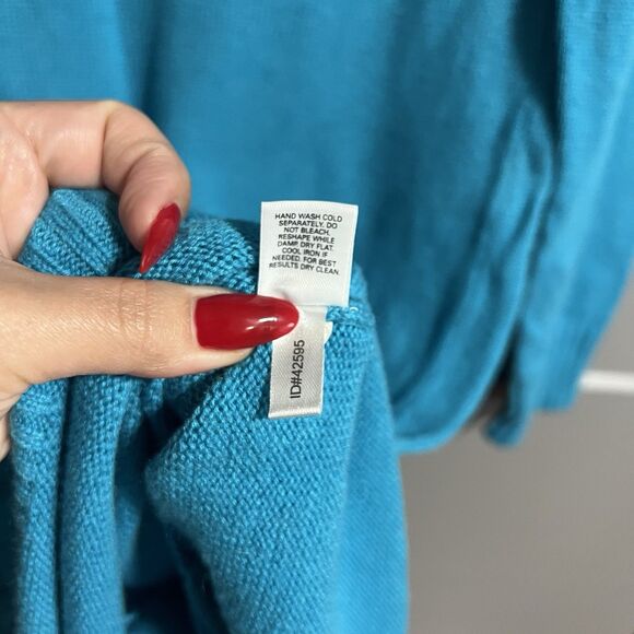 Express Design Studio Women Long Sleeve Tunic V-Neck Sweater Blue Small Academia - Picture 6 of 6